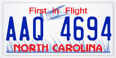 NC license plate AAQ4694