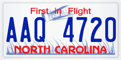 NC license plate AAQ4720