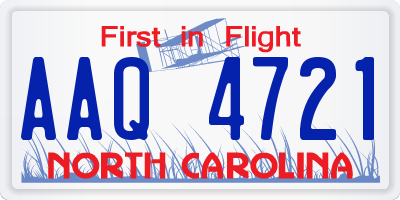 NC license plate AAQ4721