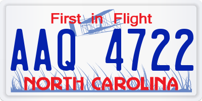 NC license plate AAQ4722