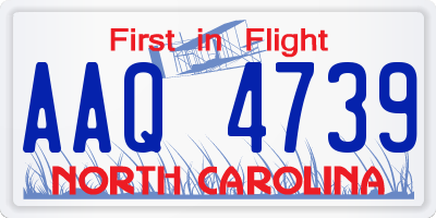 NC license plate AAQ4739