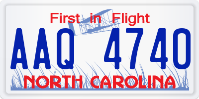 NC license plate AAQ4740