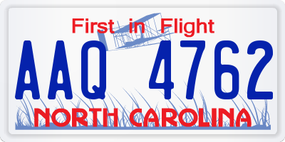 NC license plate AAQ4762