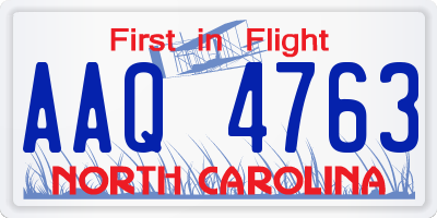NC license plate AAQ4763