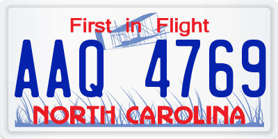 NC license plate AAQ4769