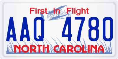 NC license plate AAQ4780