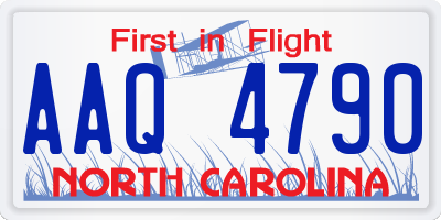 NC license plate AAQ4790