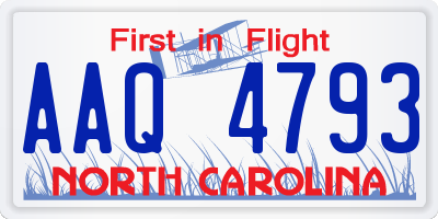NC license plate AAQ4793
