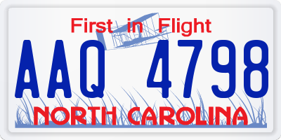 NC license plate AAQ4798