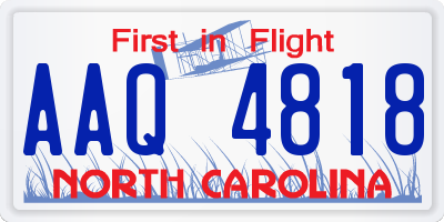 NC license plate AAQ4818