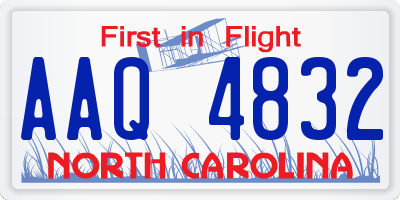 NC license plate AAQ4832