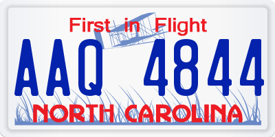 NC license plate AAQ4844