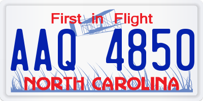 NC license plate AAQ4850
