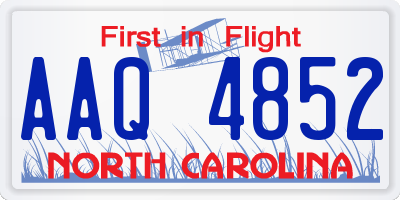 NC license plate AAQ4852