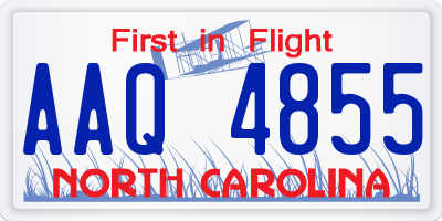 NC license plate AAQ4855