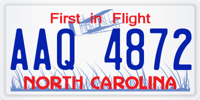NC license plate AAQ4872