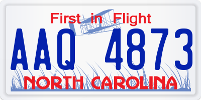 NC license plate AAQ4873