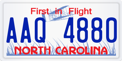 NC license plate AAQ4880