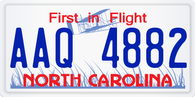 NC license plate AAQ4882