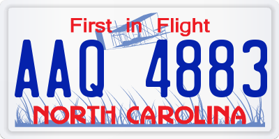 NC license plate AAQ4883