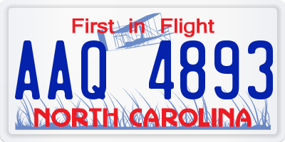NC license plate AAQ4893