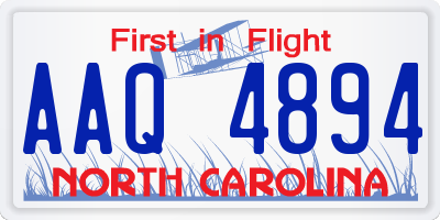 NC license plate AAQ4894