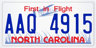 NC license plate AAQ4915