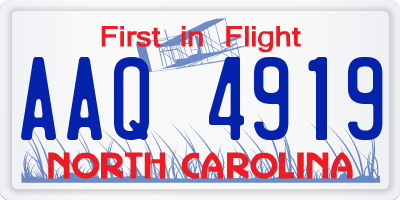 NC license plate AAQ4919