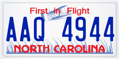 NC license plate AAQ4944