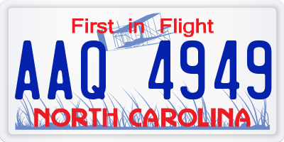 NC license plate AAQ4949