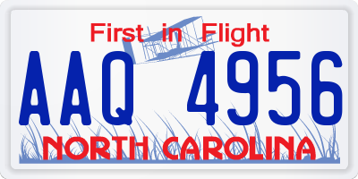NC license plate AAQ4956