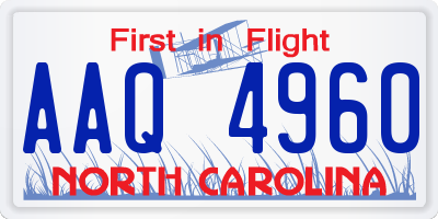 NC license plate AAQ4960