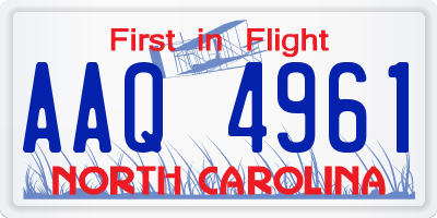 NC license plate AAQ4961