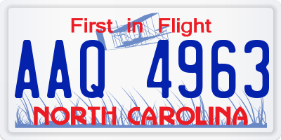 NC license plate AAQ4963