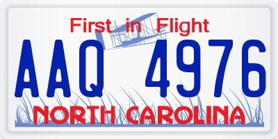 NC license plate AAQ4976