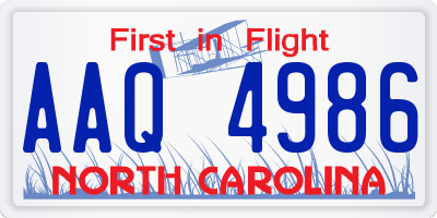 NC license plate AAQ4986