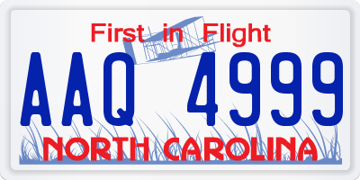 NC license plate AAQ4999