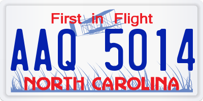 NC license plate AAQ5014