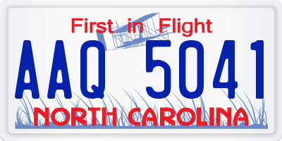 NC license plate AAQ5041