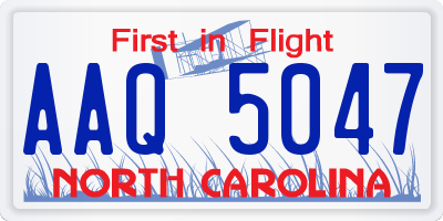 NC license plate AAQ5047
