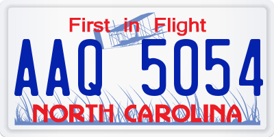 NC license plate AAQ5054