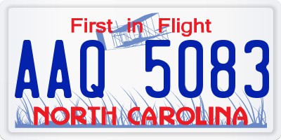 NC license plate AAQ5083