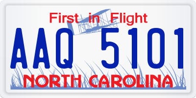 NC license plate AAQ5101