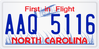 NC license plate AAQ5116
