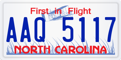 NC license plate AAQ5117