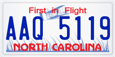 NC license plate AAQ5119
