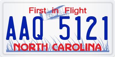 NC license plate AAQ5121