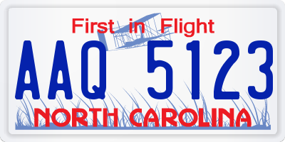 NC license plate AAQ5123