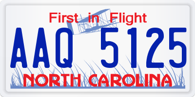 NC license plate AAQ5125