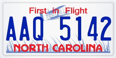 NC license plate AAQ5142